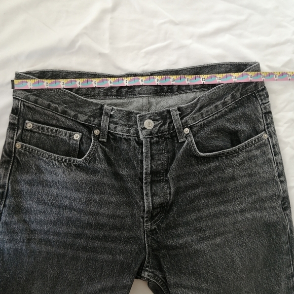 Sandro Slim Straight Leg Jeans Gray Wash Tailored 27" Inseam Size 32 - Picture 14 of 16